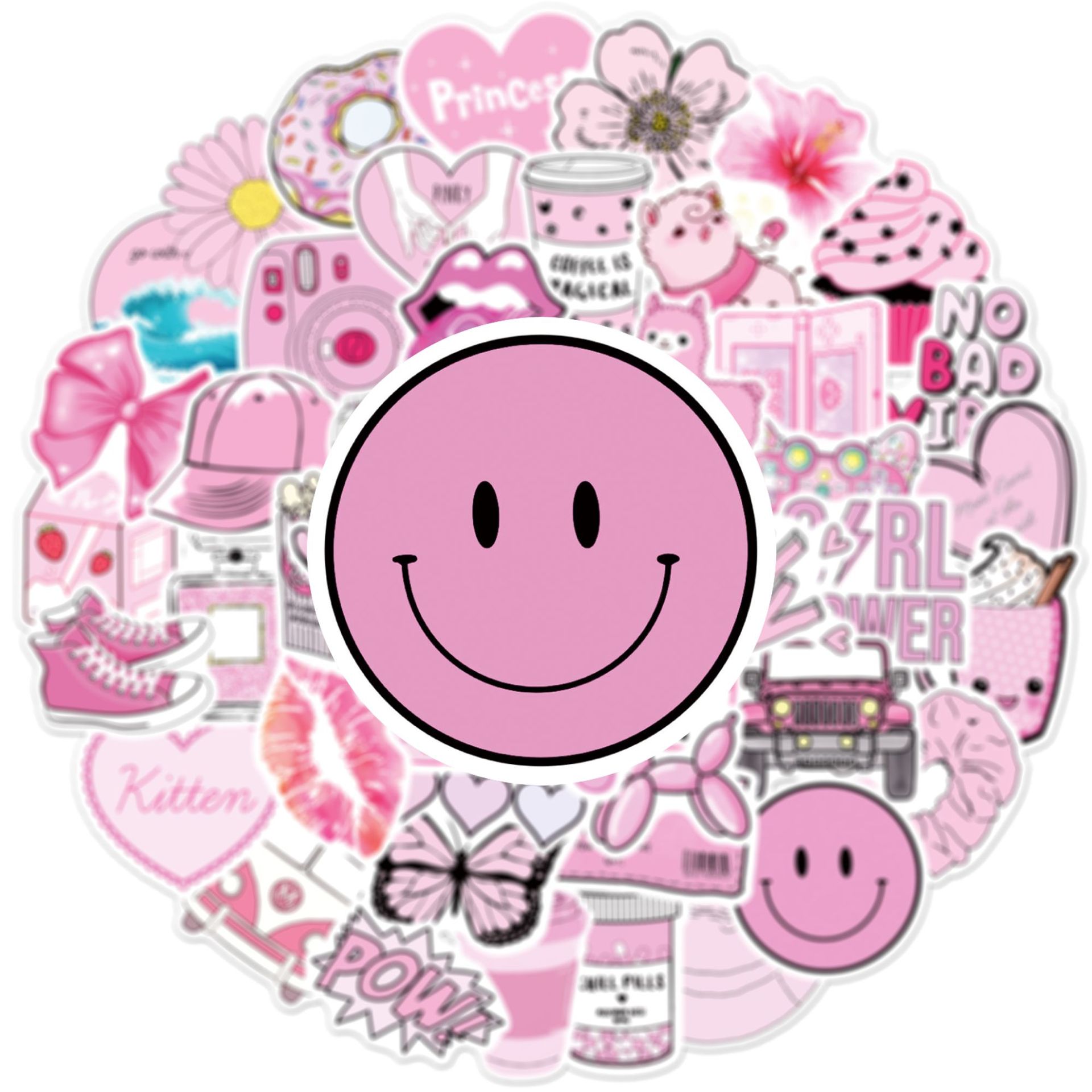 50Pcs Pink Little Fresh Graffi - Phone Accessories For Kids review and price