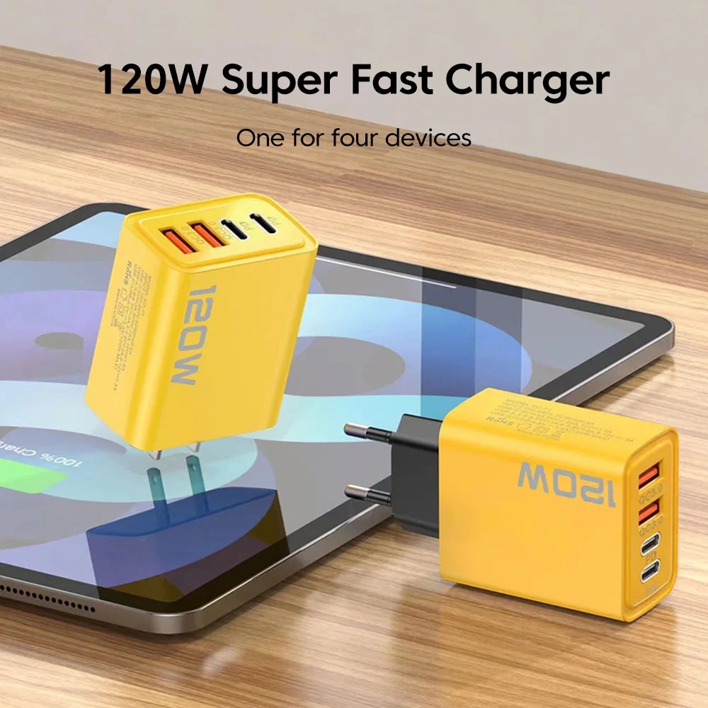 120W USB C PD Charger 4 Ports  - Phone Accessories Uk review and price