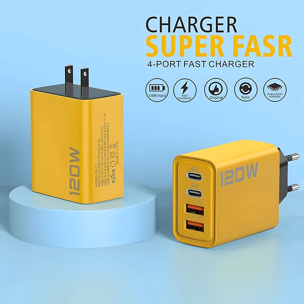 120W USB C PD Charger 4 Ports  - Phone Accessories Uk review and price
