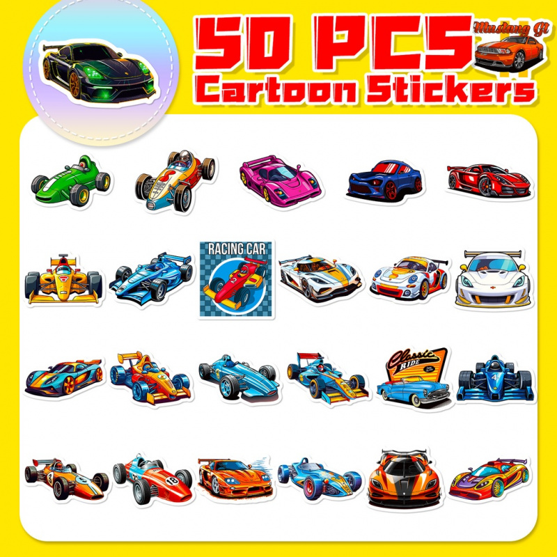 50PCS Cool Cartoon JDM Racing  - Phone Accessories For Kids review and price